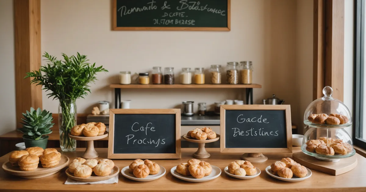 Menu board and profit calculation notebook for a food shop